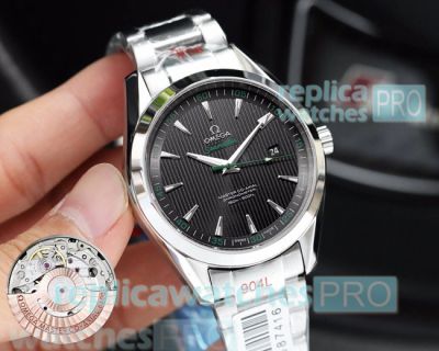 Omega Seamaster Aqua Terra 150 Black Face Stainless Steel Copy Watch